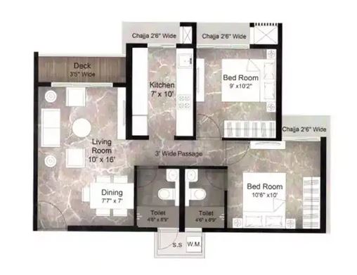 Home Satyam Queens Necklace Kharghar Unit Layouts